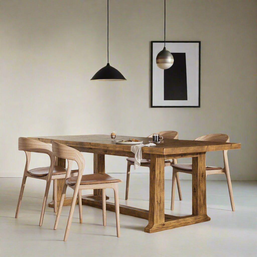 OTTO 87" PINE WOOD DINING TABLE