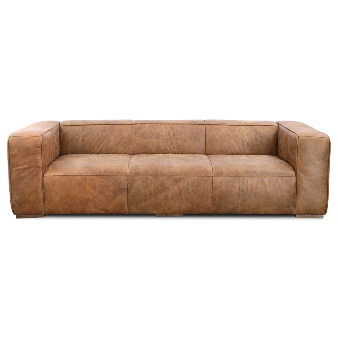 OPEN ROAD VINTAGE BROWN LEATHER SOFA