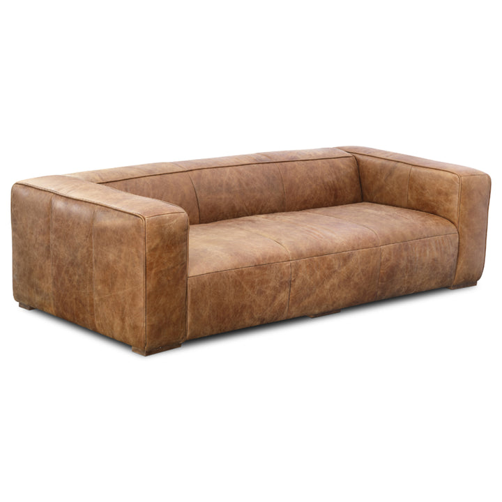 OPEN ROAD VINTAGE BROWN LEATHER SOFA