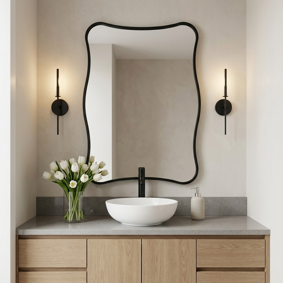 PAVIA BLACK VANITY MIRROR