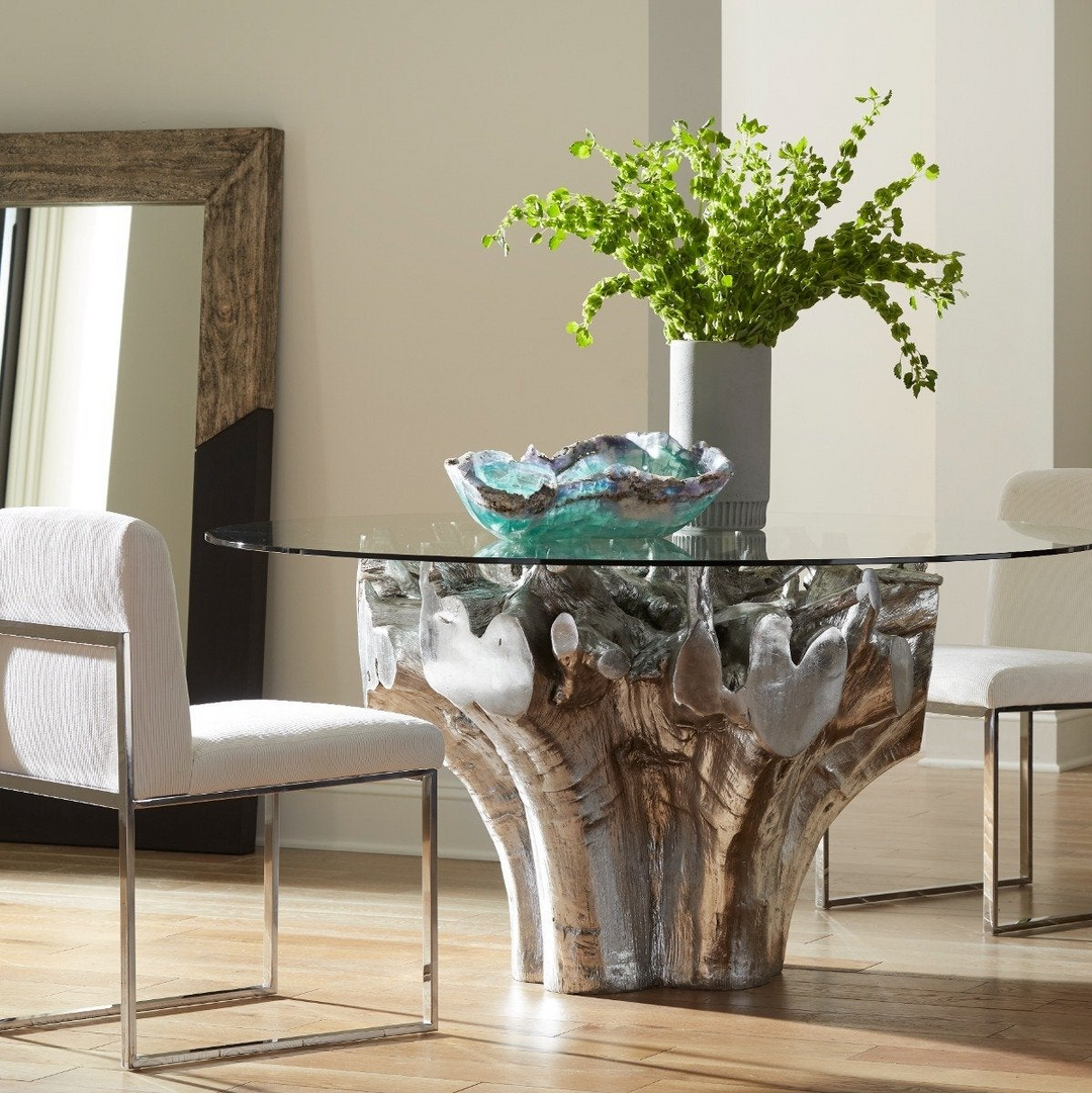 CAST ROOT DINING TABLE: SILVER