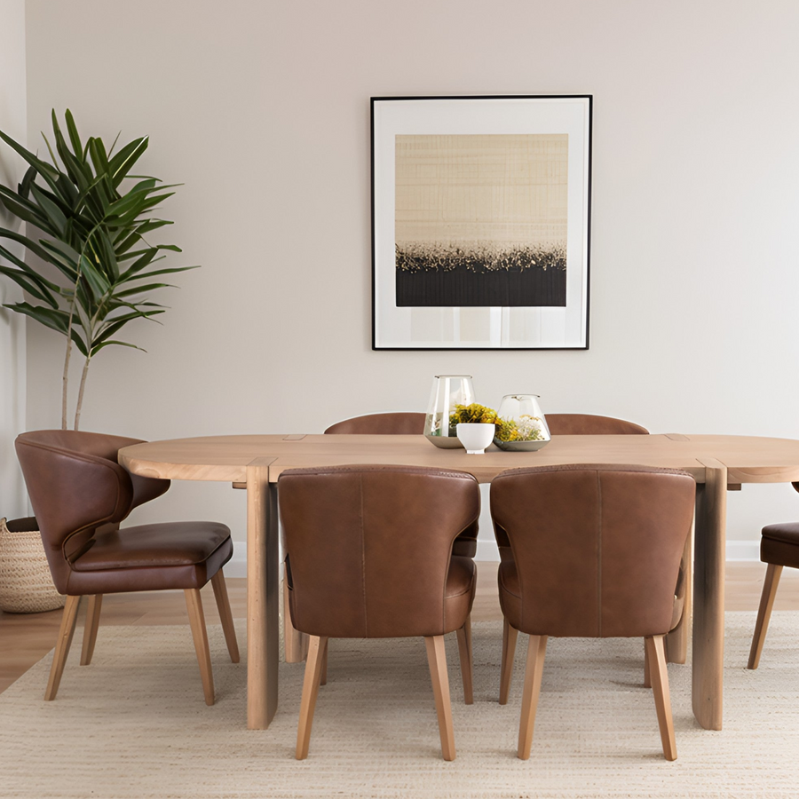 PRATT NATURAL ELM DINING TABLE