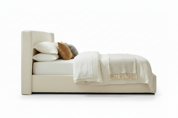 PRIYA CREAM BOUCLÉ UPHOLSTERED BED
