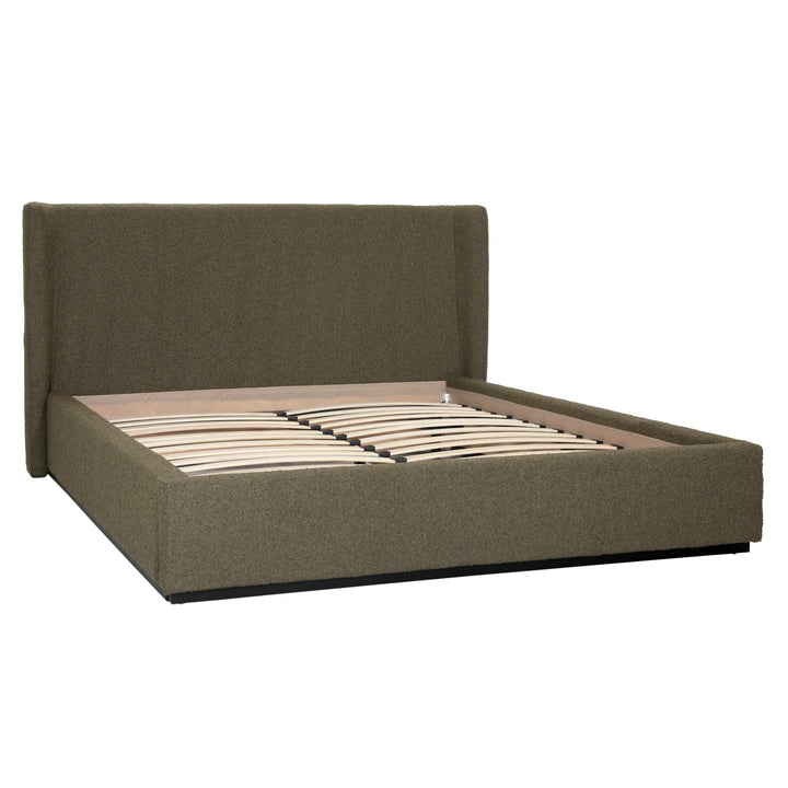 PRIYA OLIVE BOUCLÉ UPHOLSTERED BED