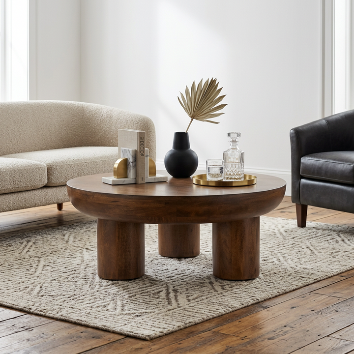 PALMA 39"RD ACACIA WOOD COFFEE TABLE