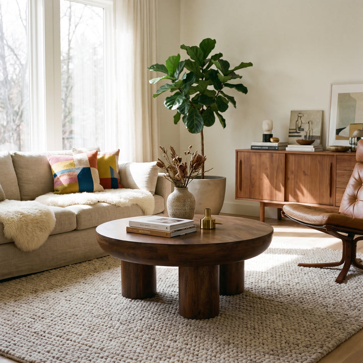 PALMA 39"RD ACACIA WOOD COFFEE TABLE