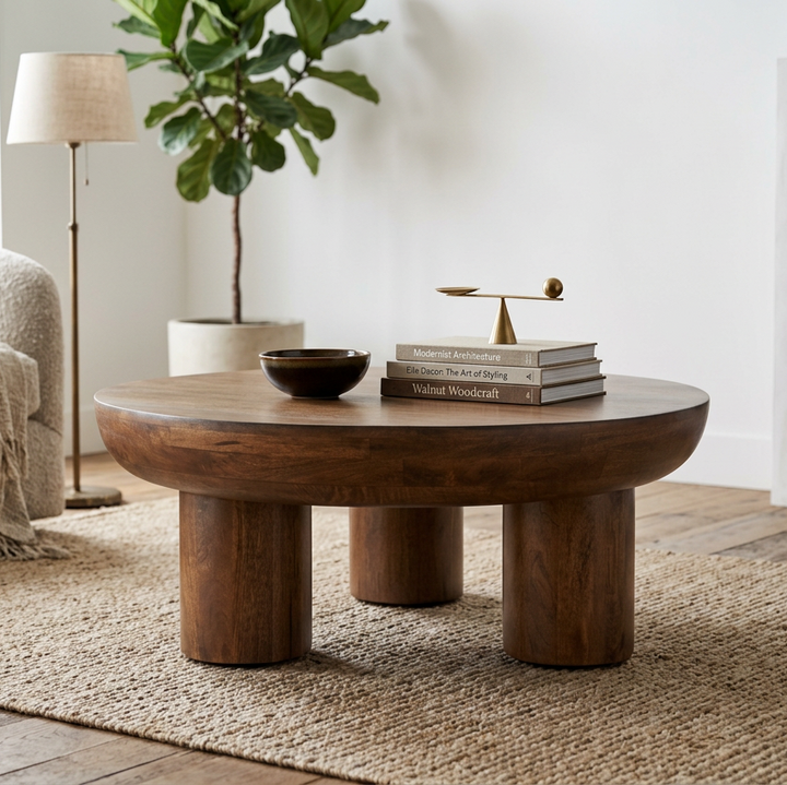 PALMA 39"RD ACACIA WOOD COFFEE TABLE