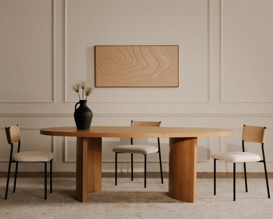 BEAN DINING TABLE: NATURAL OAK