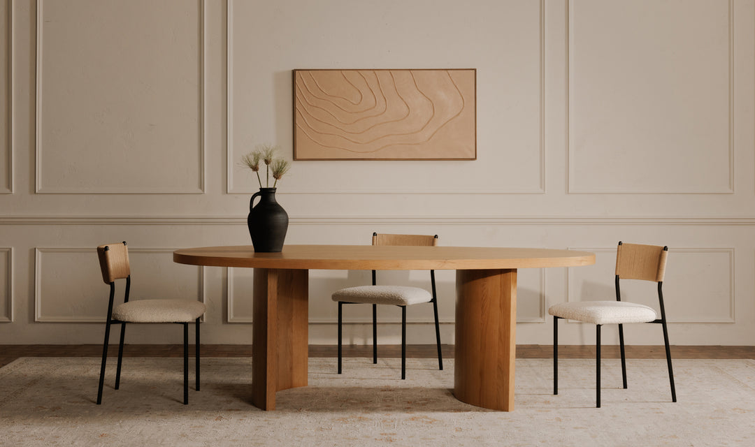 BEAN DINING TABLE: NATURAL OAK