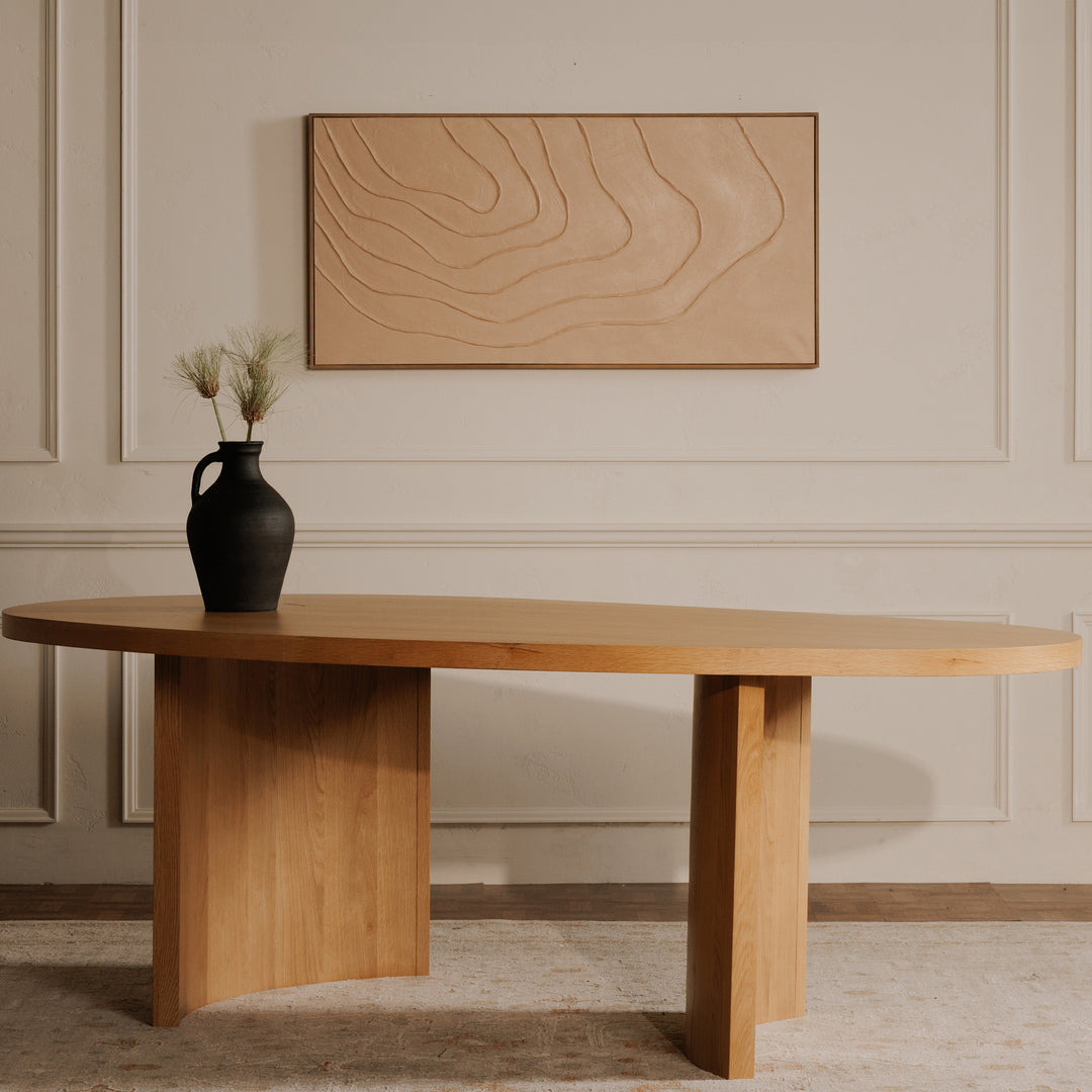 BEAN DINING TABLE: NATURAL OAK