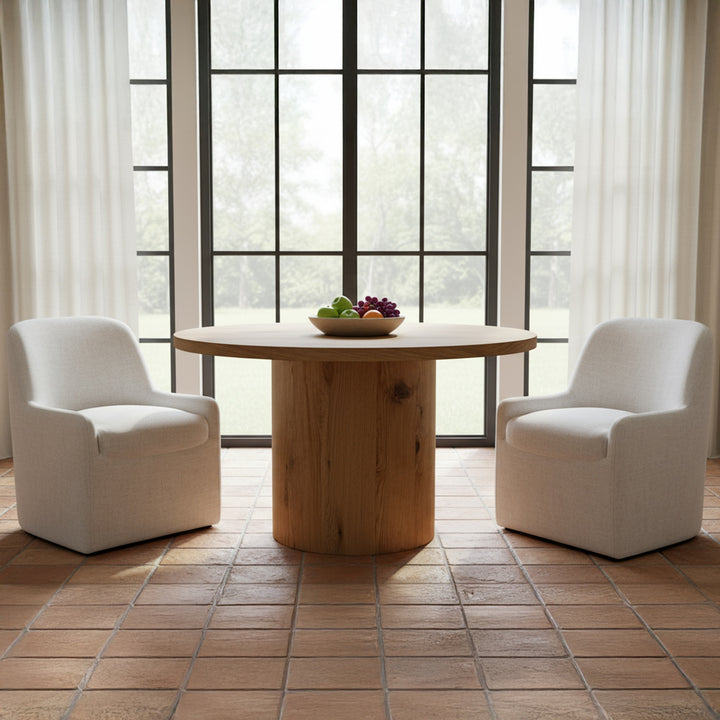 Round wooden table