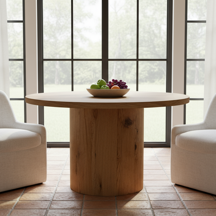 HANSEN RUSTIC OAK 48"RD DINING TABLE