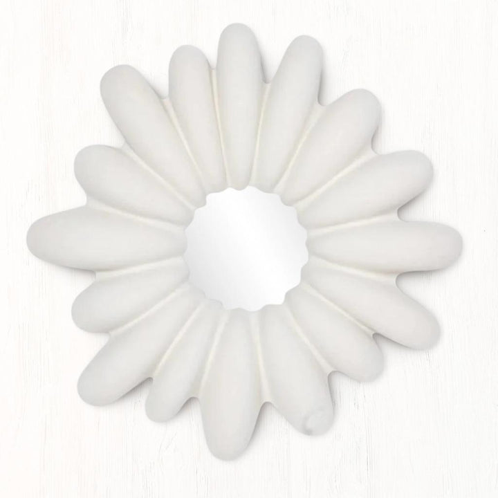 RADIAL WHITE STONE OVERSIZED ROUND MIRROR