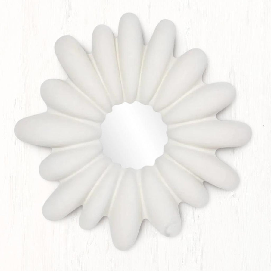 RADIAL WHITE STONE OVERSIZED ROUND MIRROR