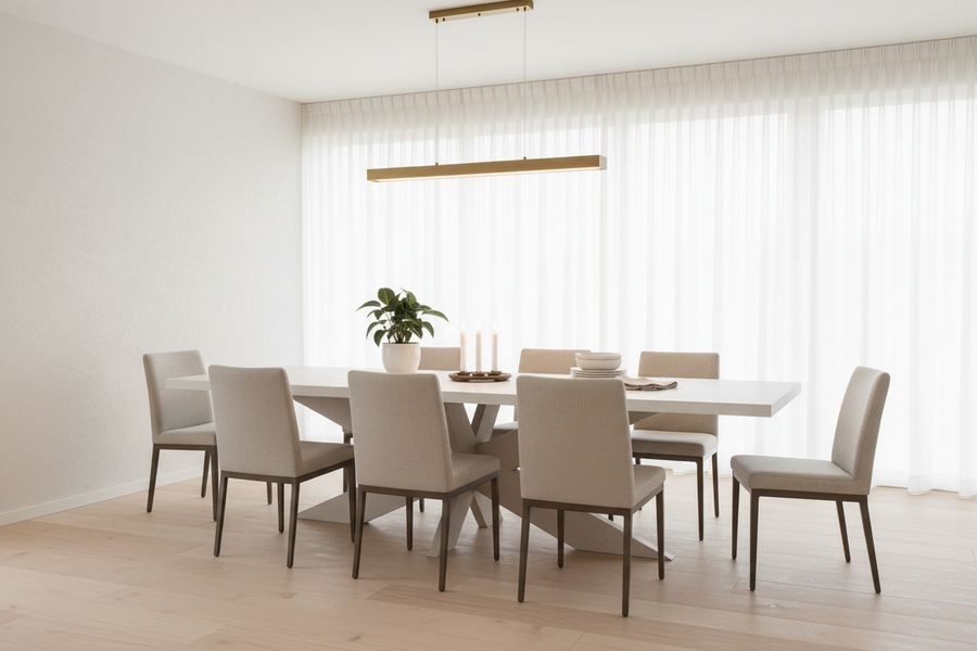 RAYA ANTIQUE WHITE-WASH DINING TABLE