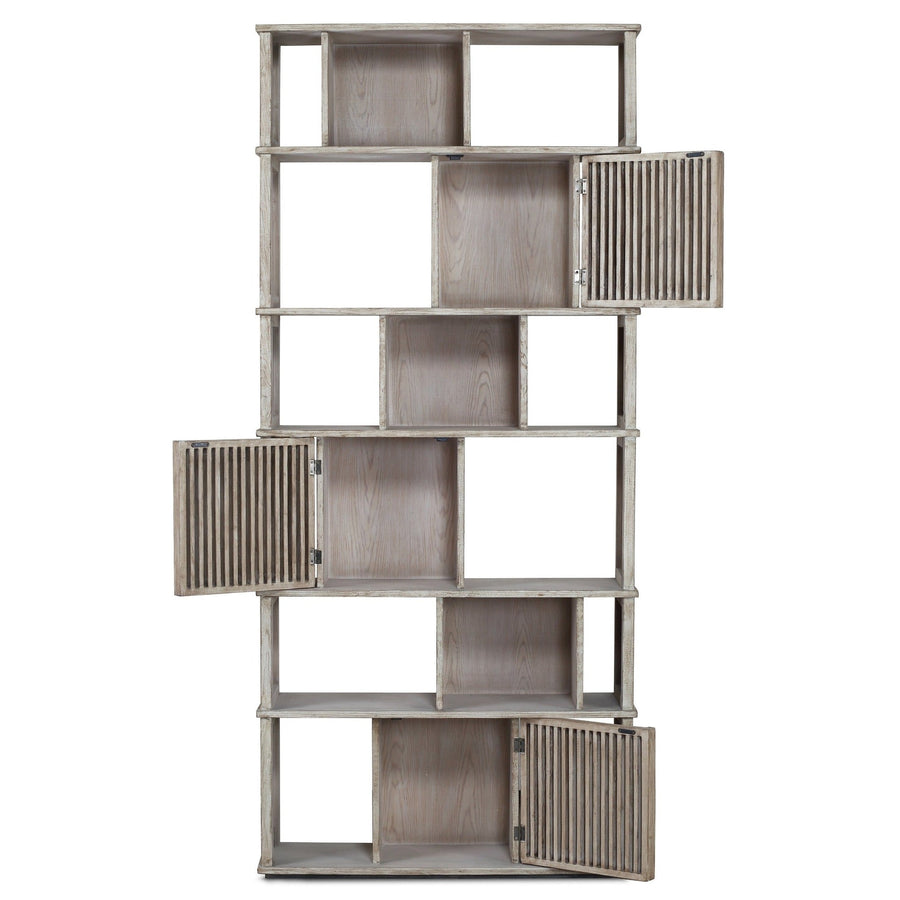 RIKER LIGHT GREY WASH BOOKCASE