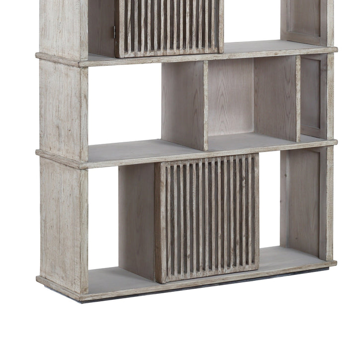 RIKER LIGHT GREY WASH BOOKCASE
