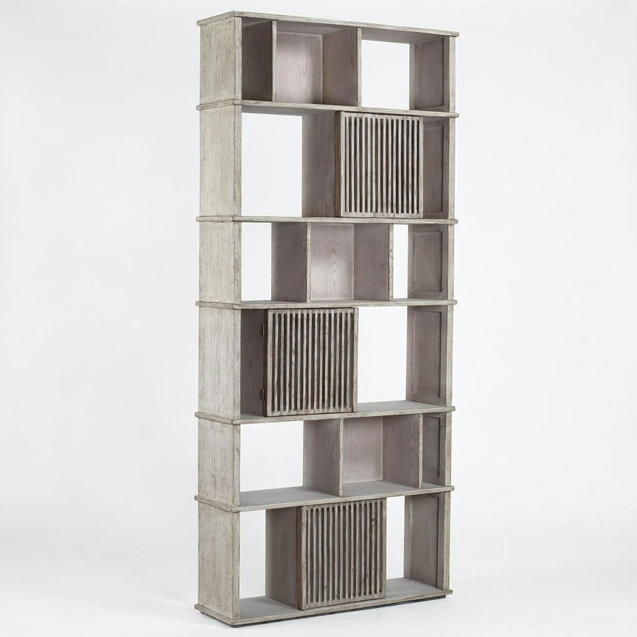 RIKER LIGHT GREY WASH BOOKCASE