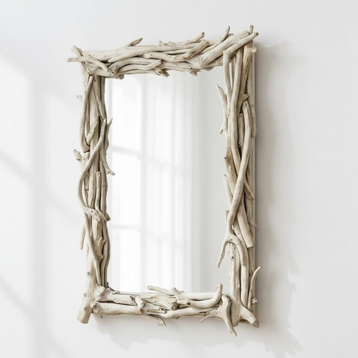 ROOTED BLEACHED DRIFTWOOD MIRROR