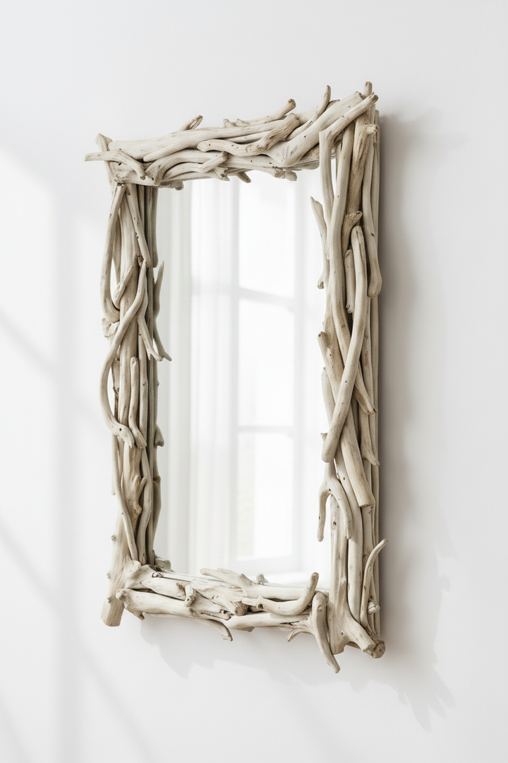 ROOTED BLEACHED DRIFTWOOD MIRROR