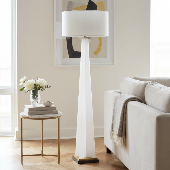 ROSIN FROSTED WHITE ACRYLIC FLOOR LAMP