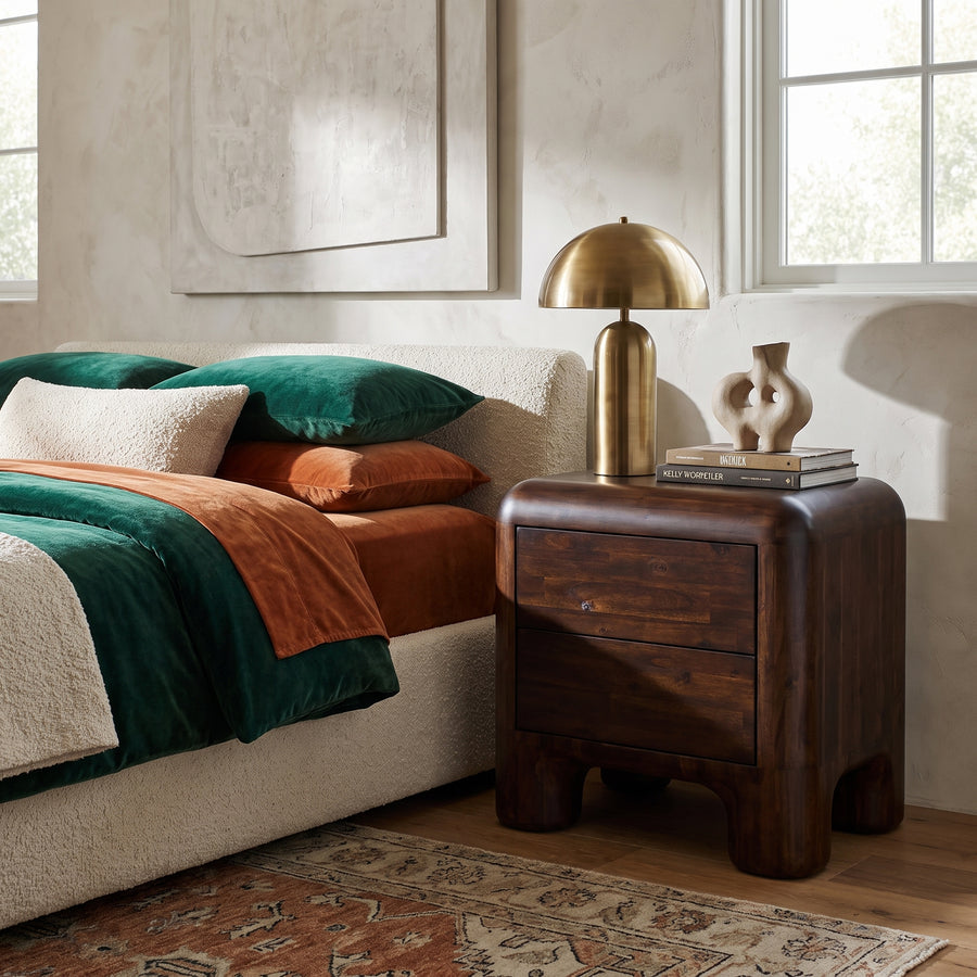 wooden nightstand