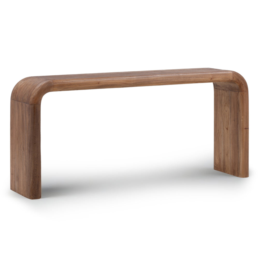 Ryder sofa table with a minimalist wooden design for modern spaces.