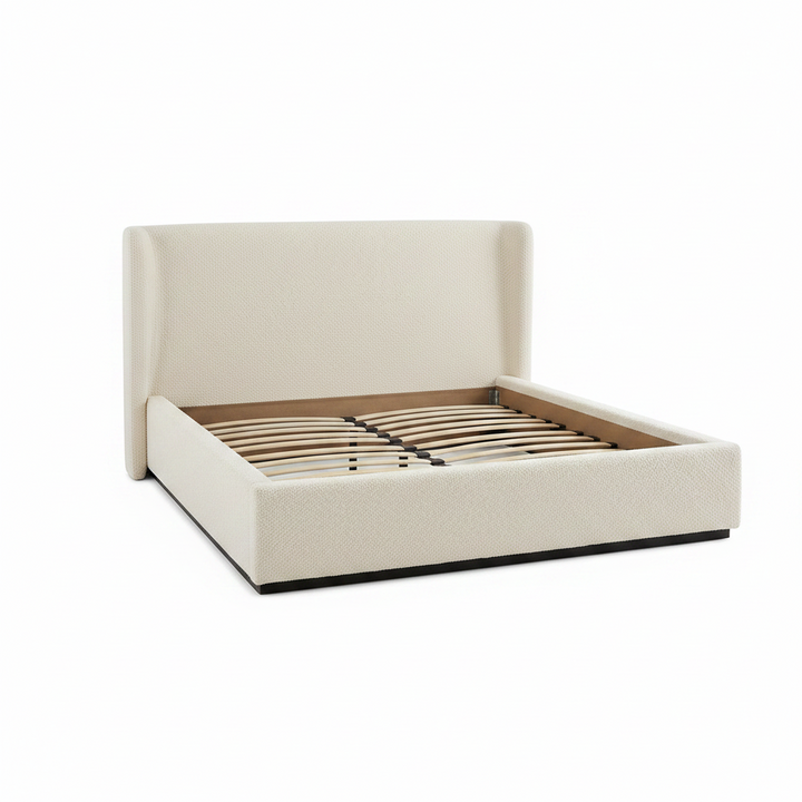 PRIYA CREAM BOUCLÉ UPHOLSTERED BED