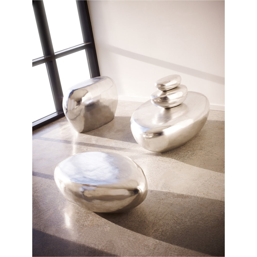 RIVER STONE COFFEE TABLE: SILVER LEAF