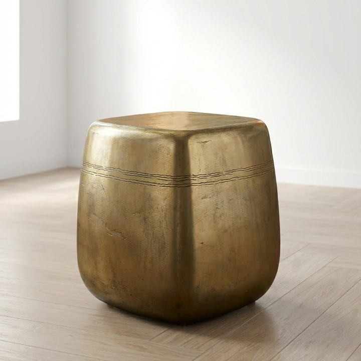 SAGUARO AGED BRASS ALUMINUM SIDE TABLE