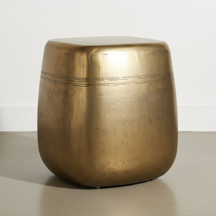 SAGUARO AGED BRASS ALUMINUM SIDE TABLE