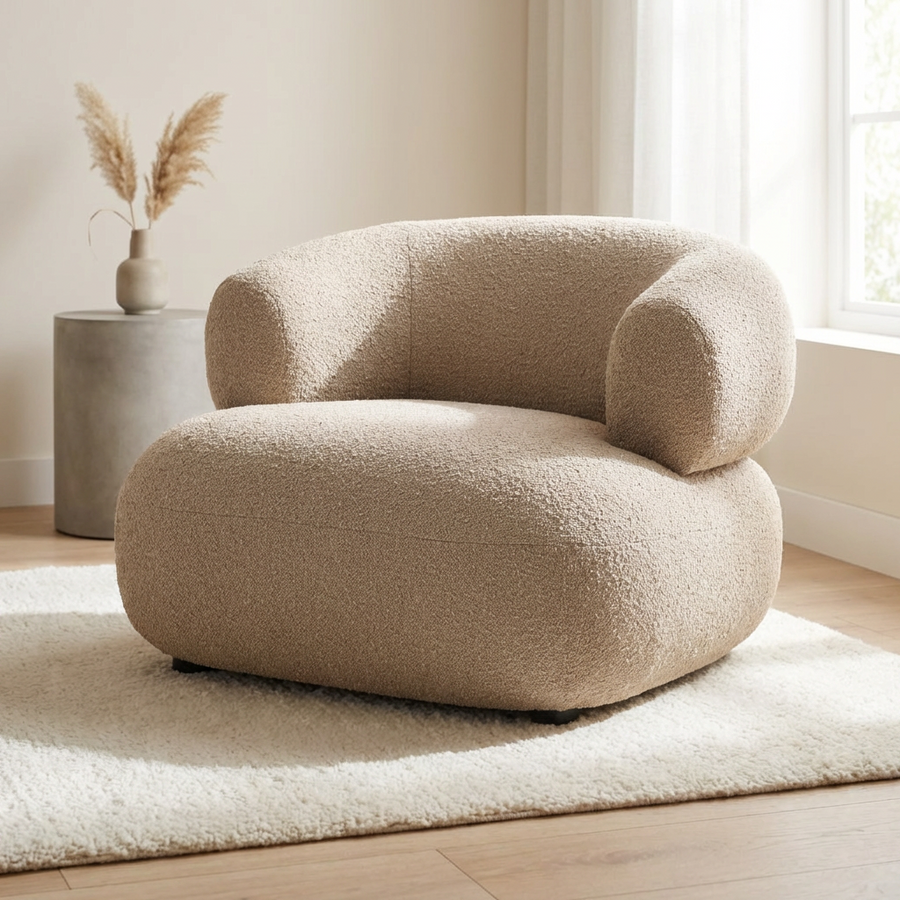 SANTA CRUZ CAMEL BOUCLE ARMCHAIR