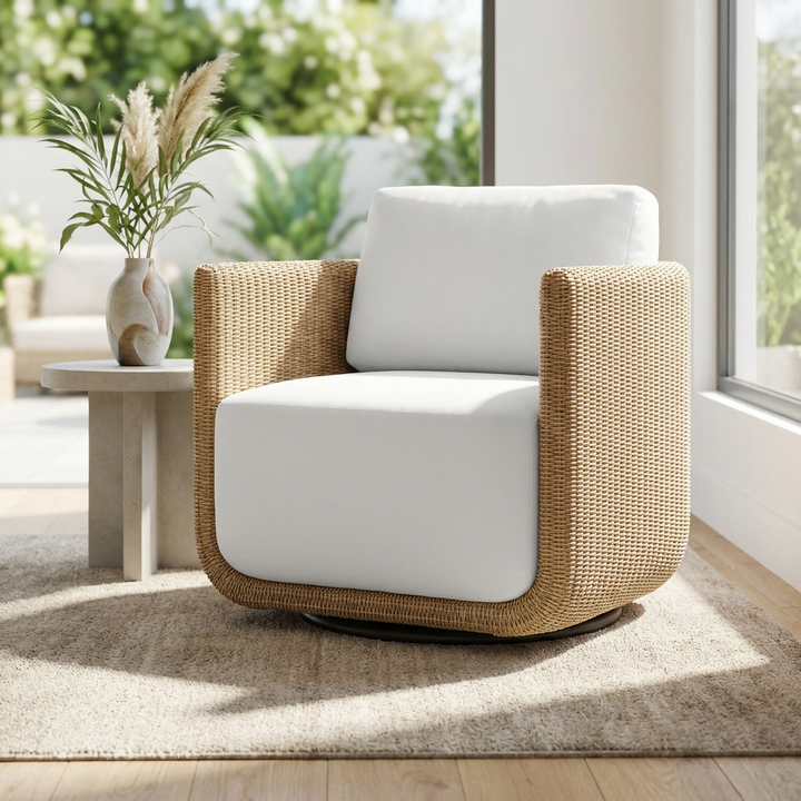 SANTORINI OUTDOOR WICKER SWIVEL CHAIR