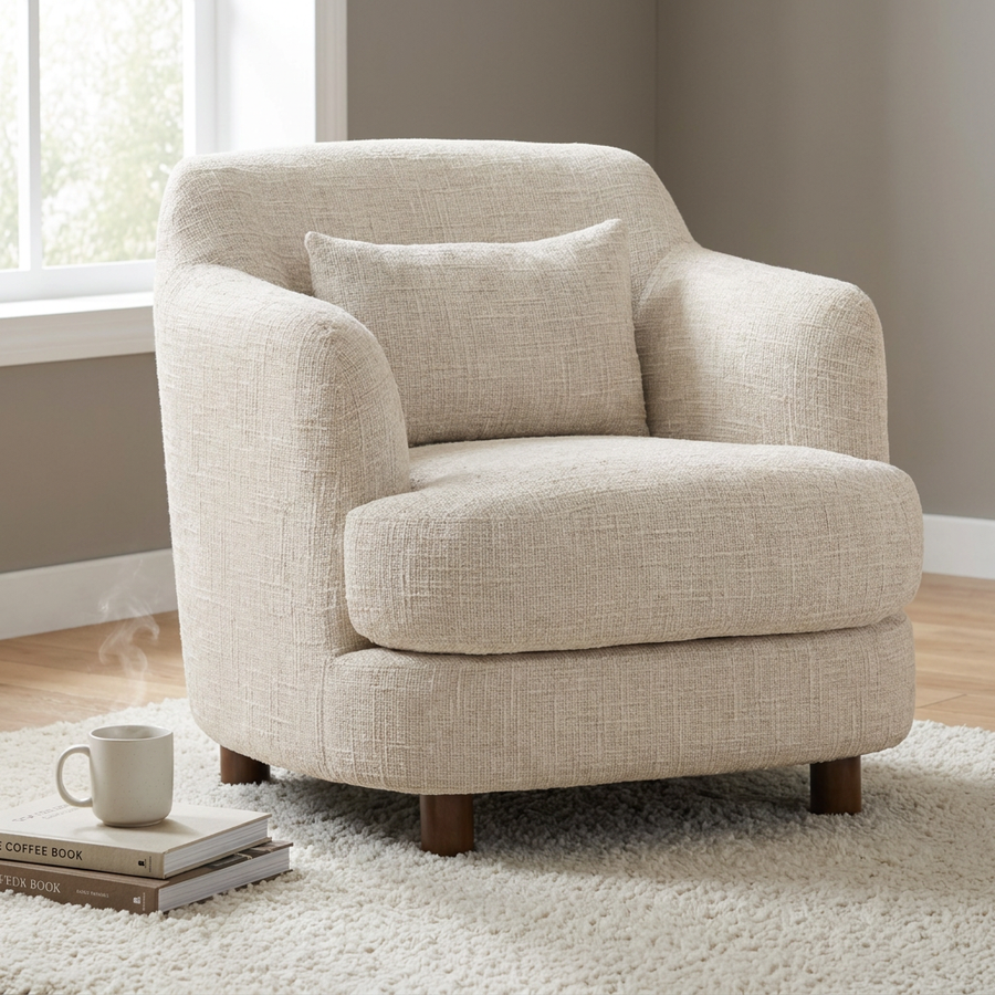 SANZA CHENILLE UPHOLSTERED ARMCHAIR