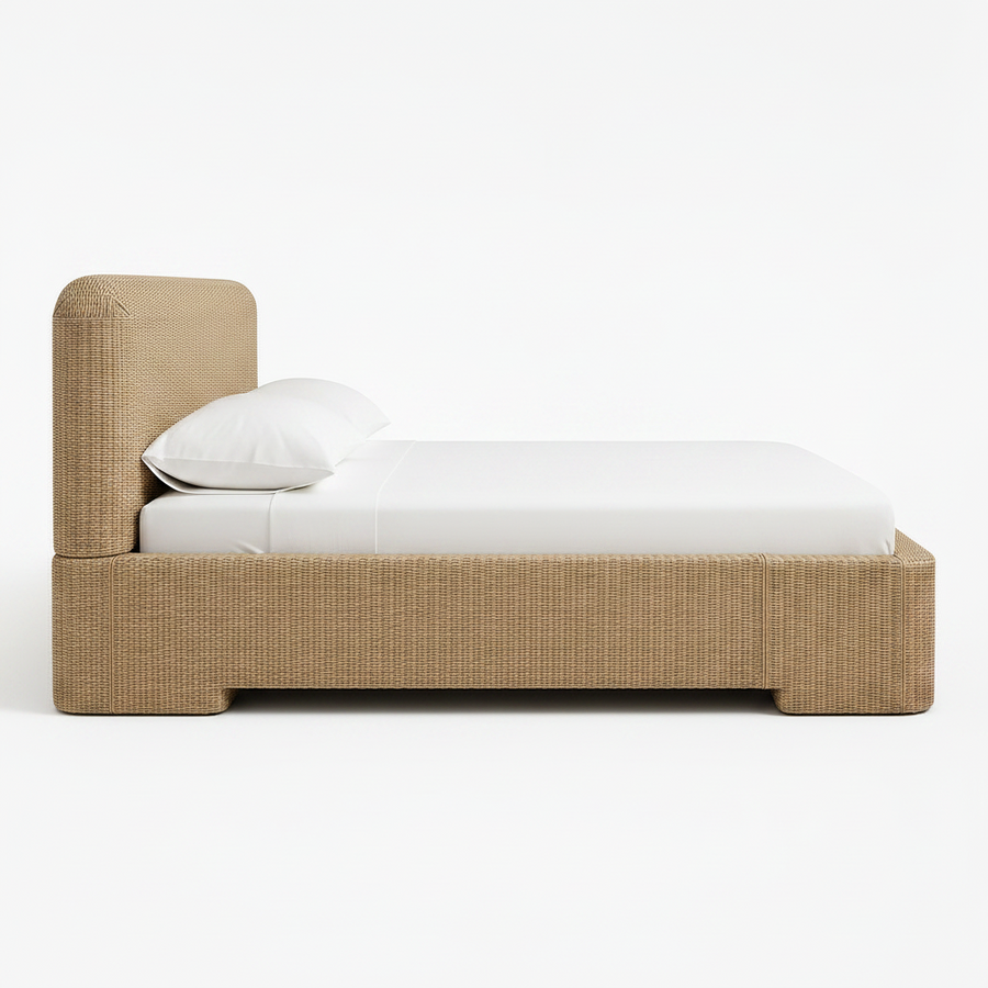 SENNA WOVEN RATTAN PLATFORM BED