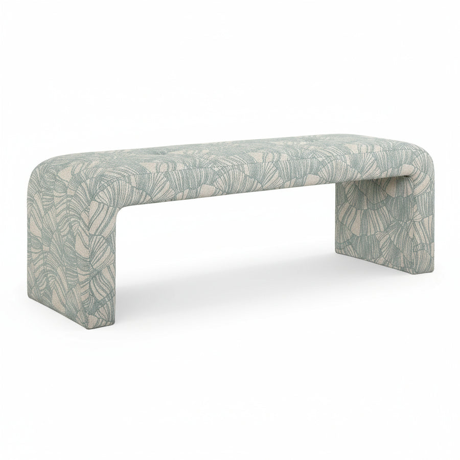 Patterned bench on a white background
