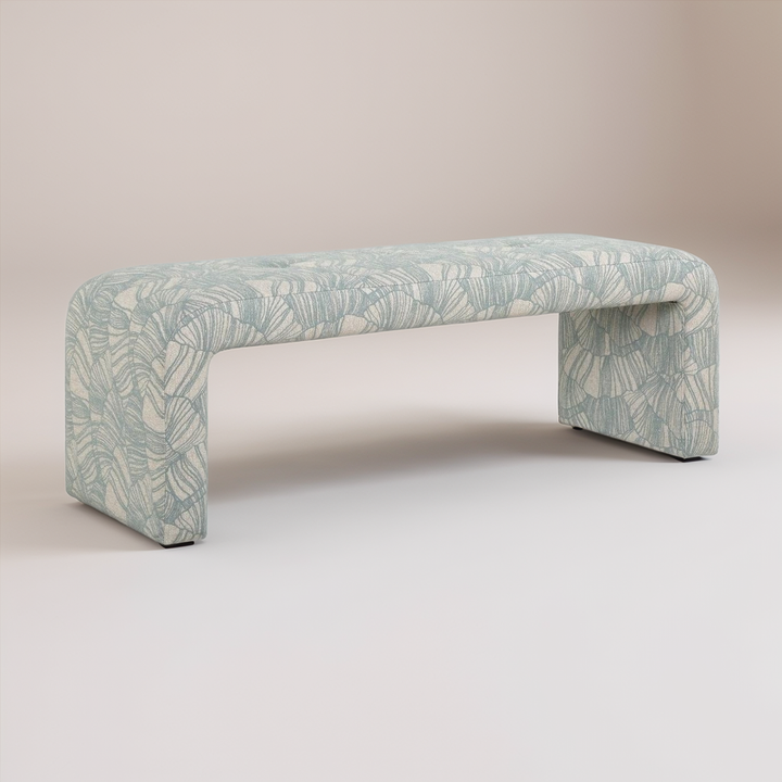 Patterned bench on a plain background