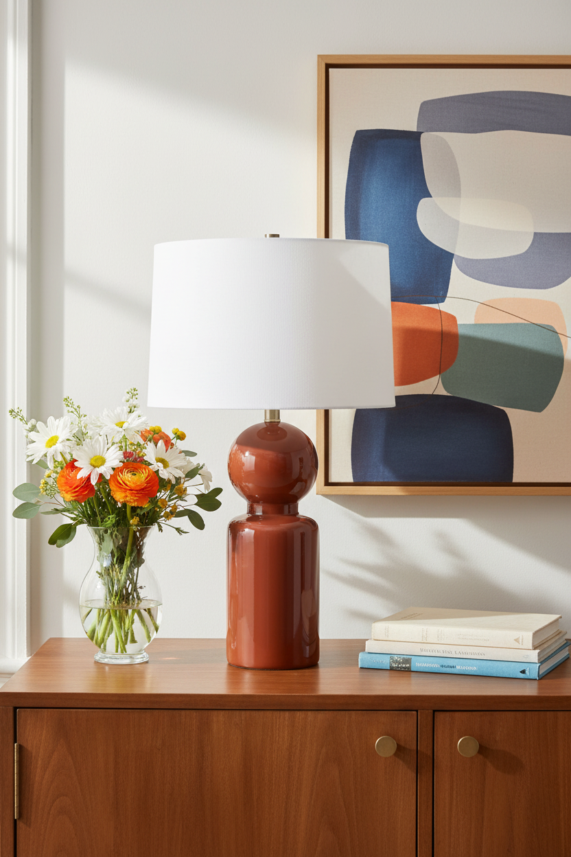 SIENNA GLAZE CERAMIC TABLE LAMP
