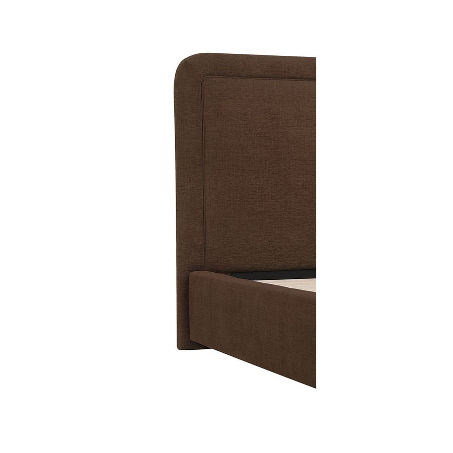 SIMON UPHOLSTERED STORAGE BED: BROWN