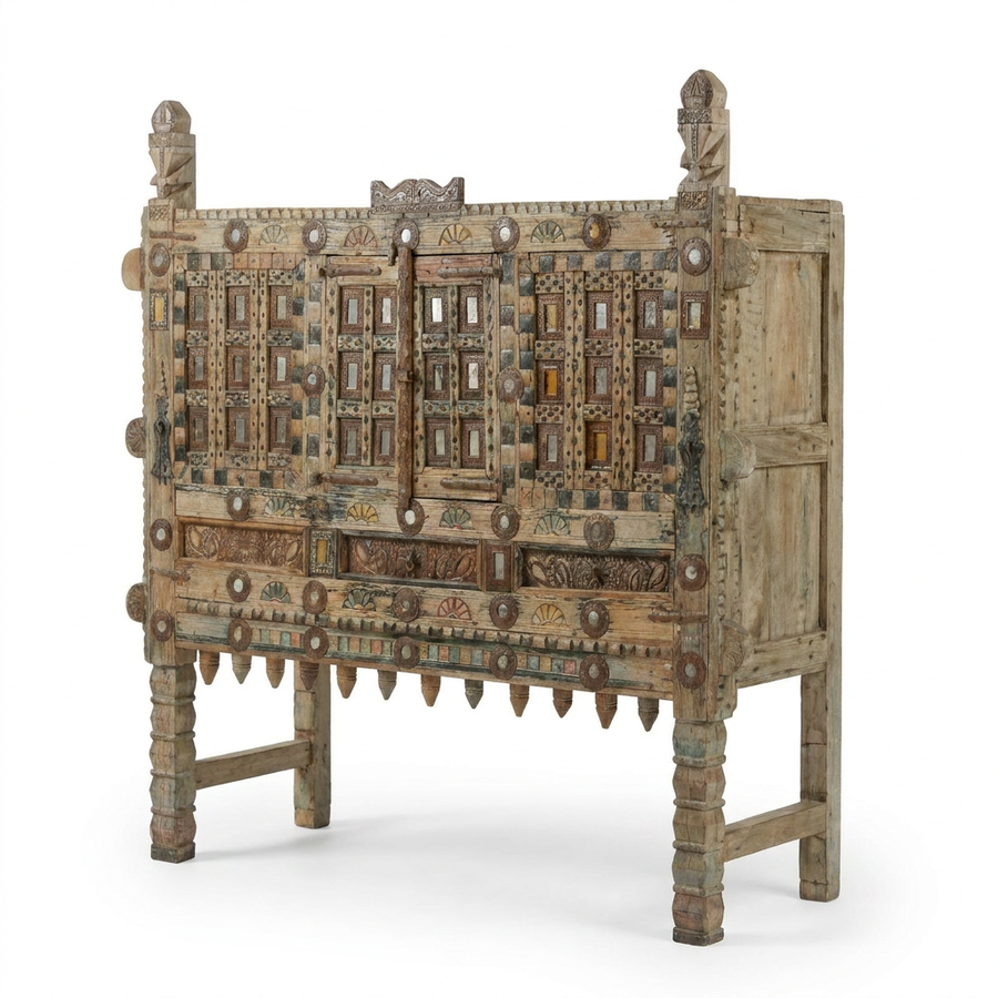 ANTIQUE INDIAN DAMCHIYA CABINET