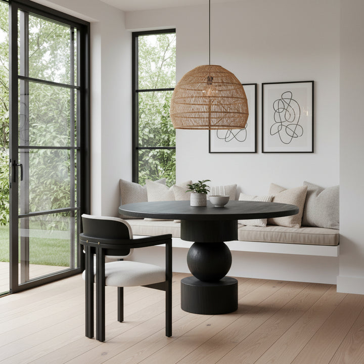 SOCHI MATTE BLACK ROUND DINING TABLE