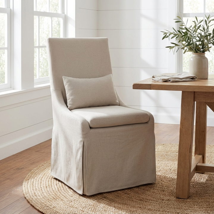 SOMA NATURAL LINEN SLIPCOVER DINING CHAIR