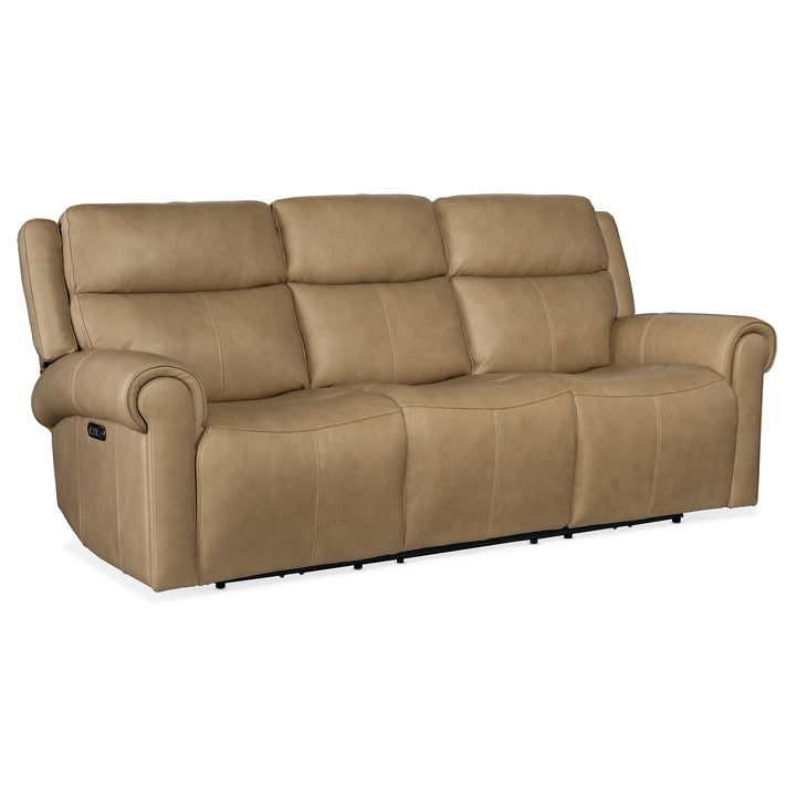 OBERON ZERO GRAVITY POWER SOFA WITH POWER HEADREST - BROWN - FRONT VIEW