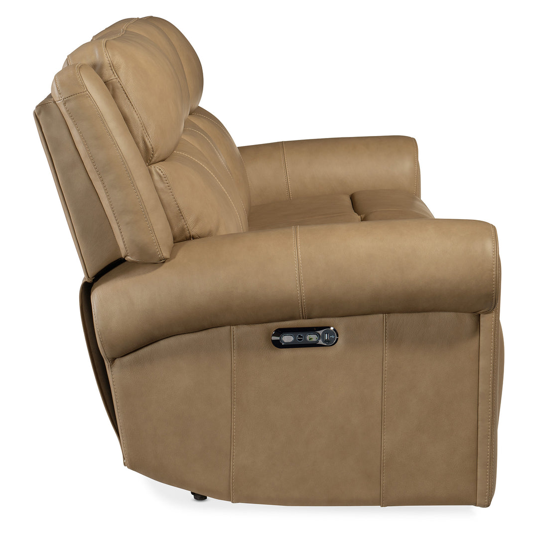 OBERON ZERO GRAVITY POWER SOFA WITH POWER HEADREST - BROWN - SIDE VIEW