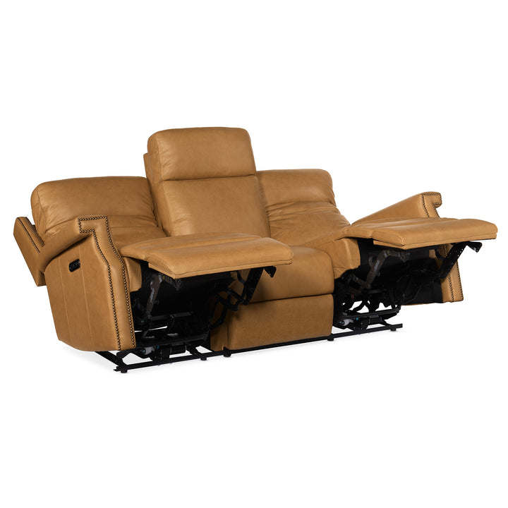 VAUGHN ZERO GRAVITY SOFA WITH POWER HEADREST - BROWN - RECLINER VIEW