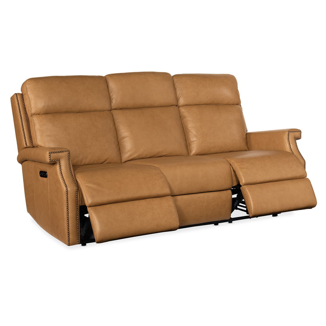 VAUGHN ZERO GRAVITY SOFA WITH POWER HEADREST - BROWN - RECLINER VIEW