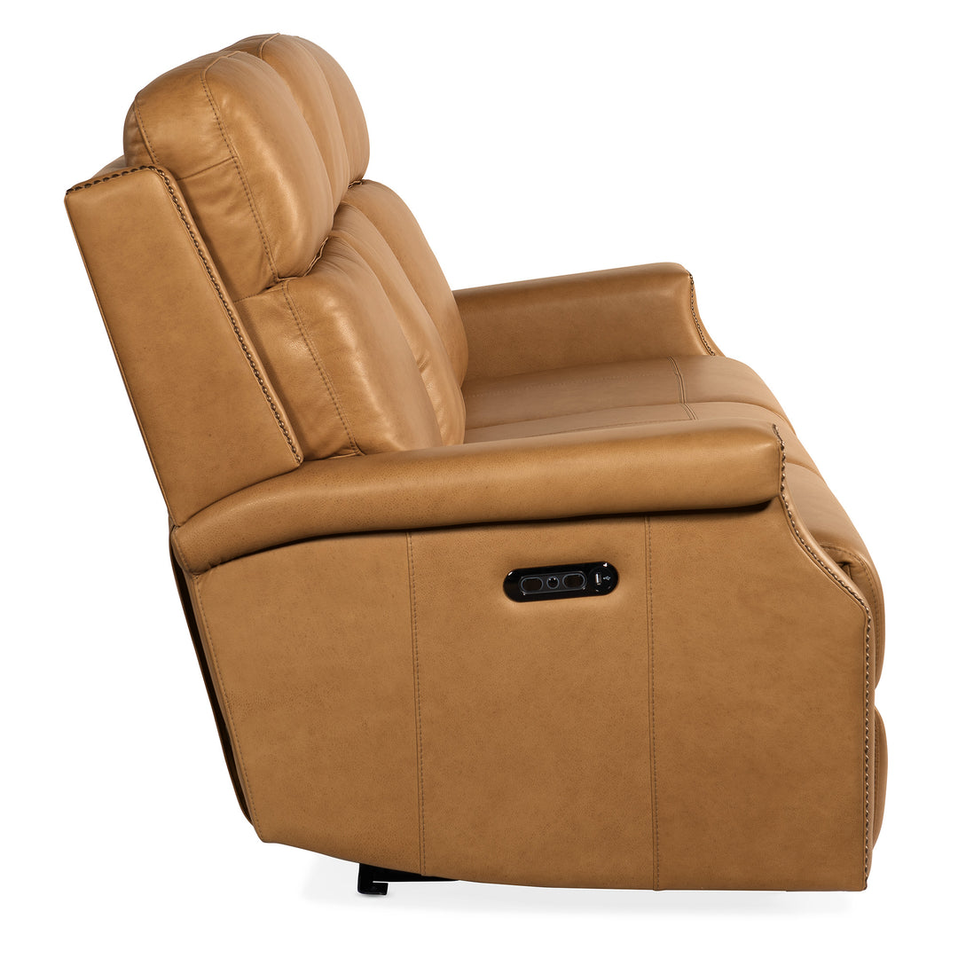 VAUGHN ZERO GRAVITY SOFA WITH POWER HEADREST - BROWN - SIDE VIEW