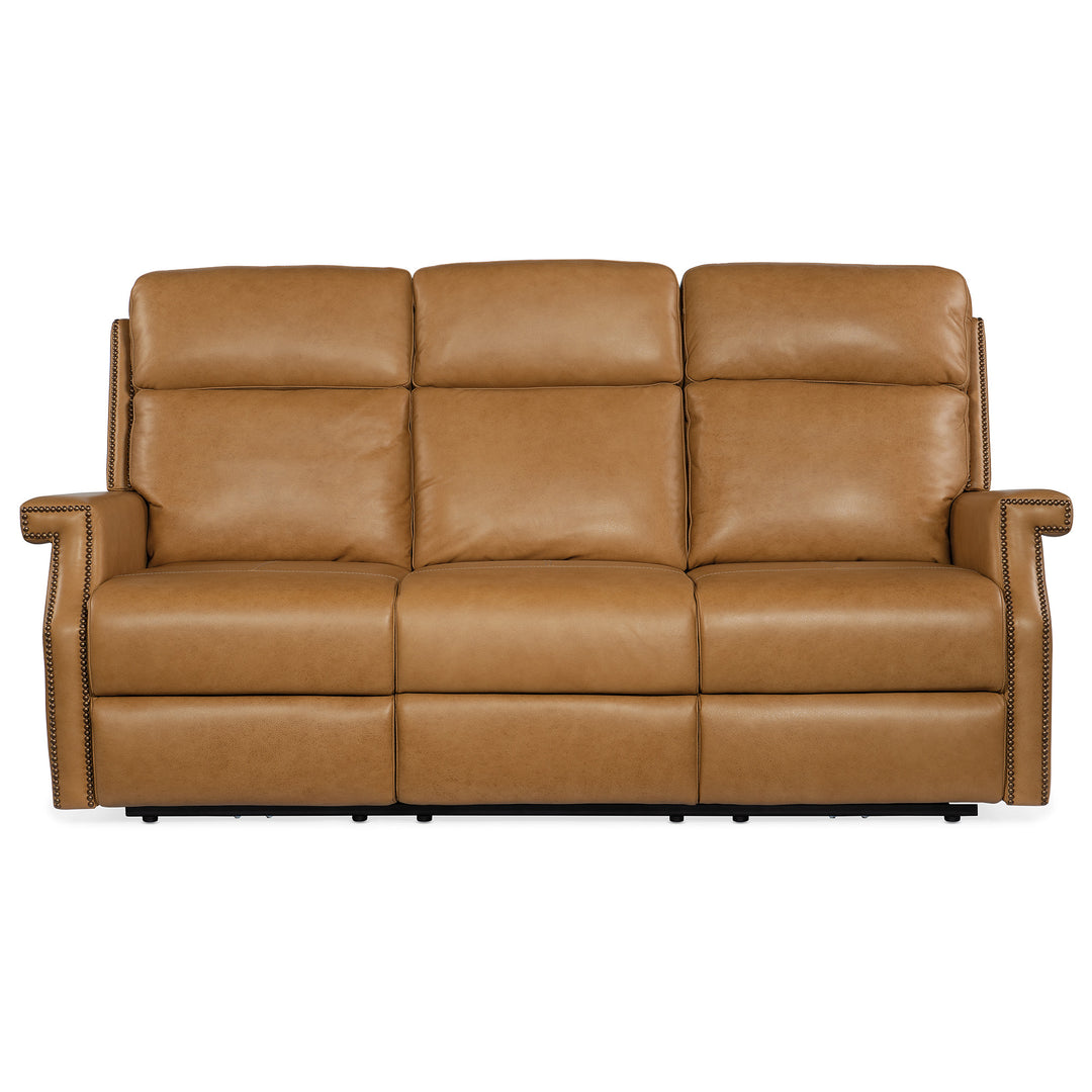 VAUGHN ZERO GRAVITY SOFA WITH POWER HEADREST - BROWN - FRONT VIEW