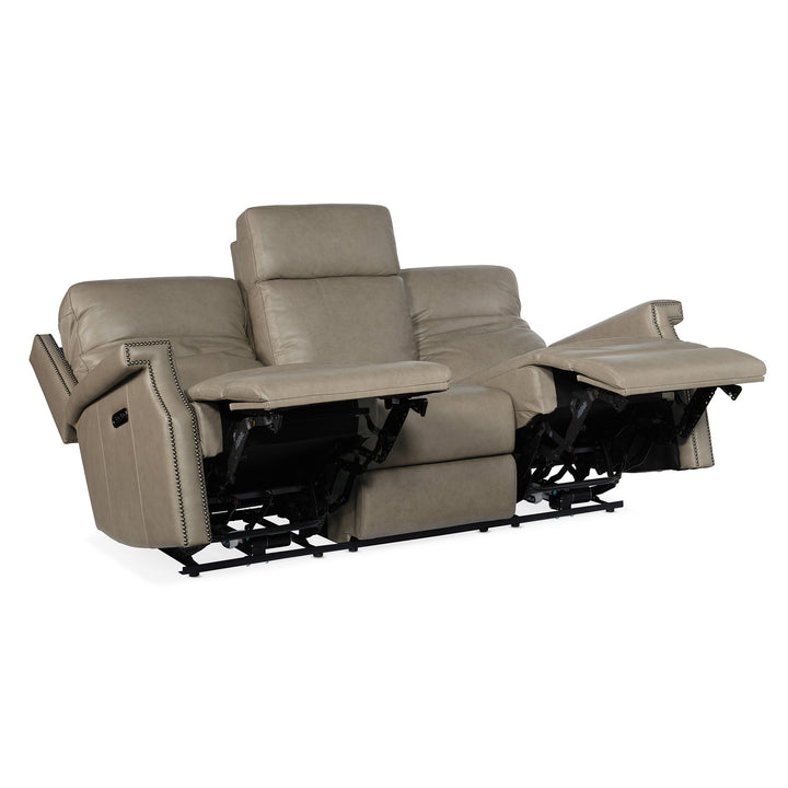 VAUGHN ZERO GRAVITY SOFA WITH POWER HEADREST - GREY - RECLINER VIEW