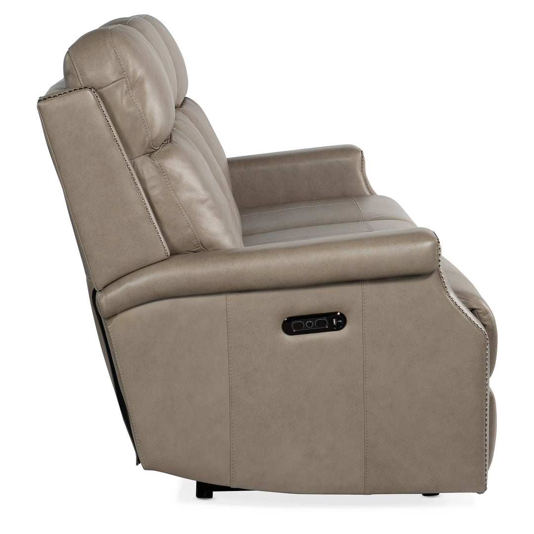 VAUGHN ZERO GRAVITY SOFA WITH POWER HEADREST - GREY - SIDE VIEW